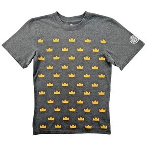 Burger King Crown Graphic T Shirt Mens Small Gray All Over Print Tee
